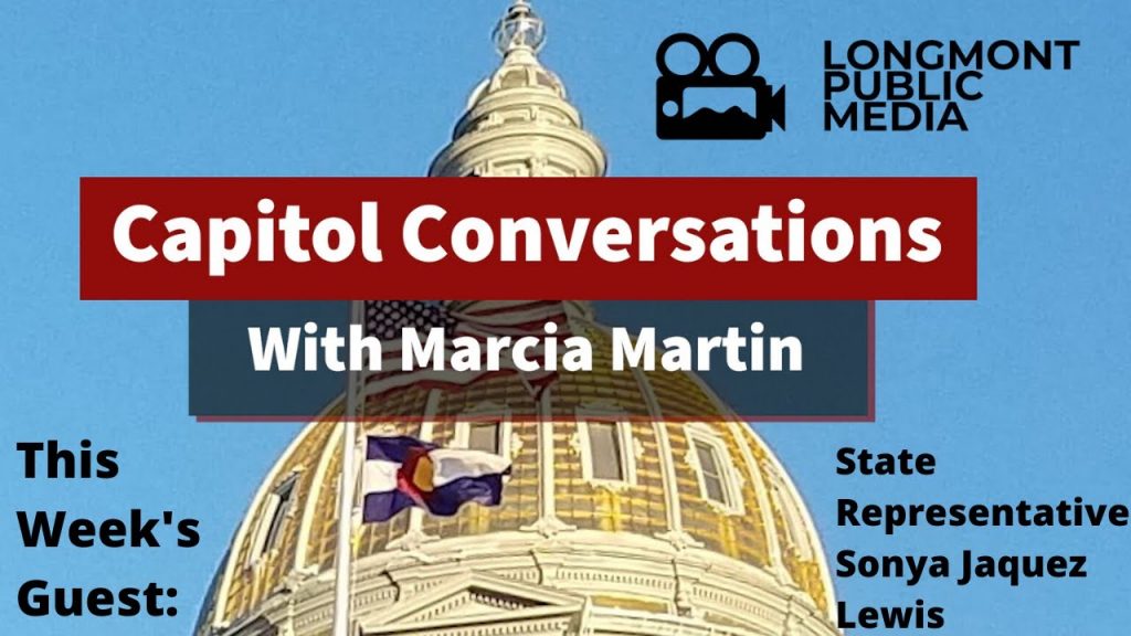 Capitol building with the words "Capitol Conversations with Marca Martin" in the image