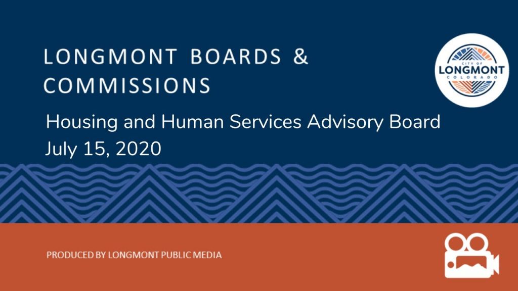 A poster for the Longmont Boards and Commission's Housing and Human Services Advisory Board