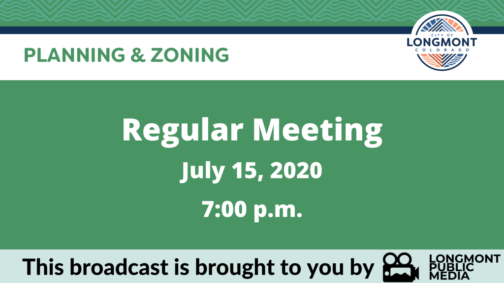 A green and white flyer announcing a regular meeting on July 15, 2020