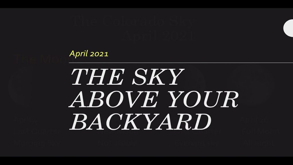 A monochromatic image featuring the text "the sky above your backyard
