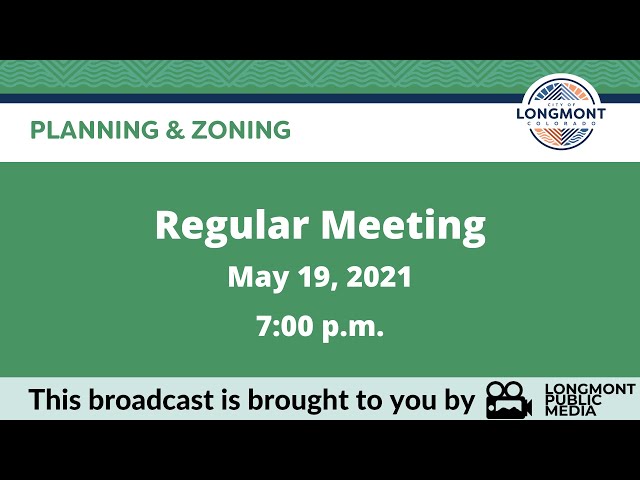 A sign displaying "Regular Meeting May 19, 2021