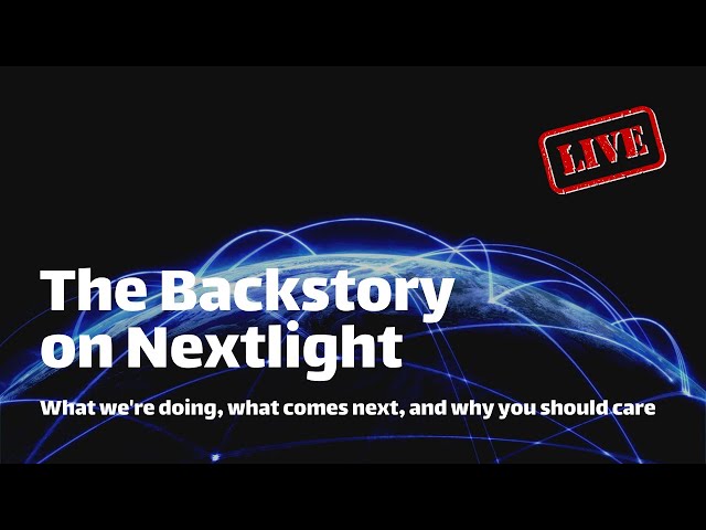 The backstory on NextLight displayed on a black background