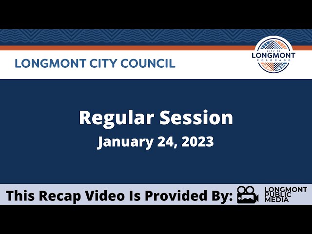 A sign displaying "Regular Session January 24, 202" for the upcoming meeting agenda