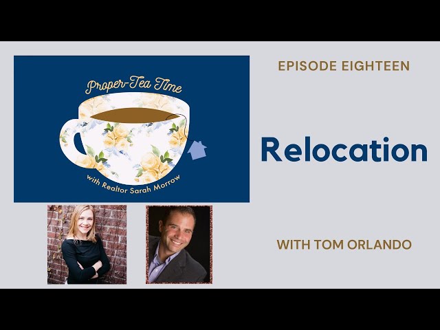 A cup of coffee with the words "relocation with Tom Orlando" written on it