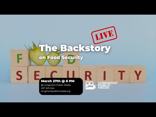 A sign explaining the back story on food security