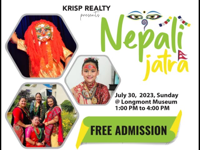 A colorful poster featuring Nepal Jatraa festival