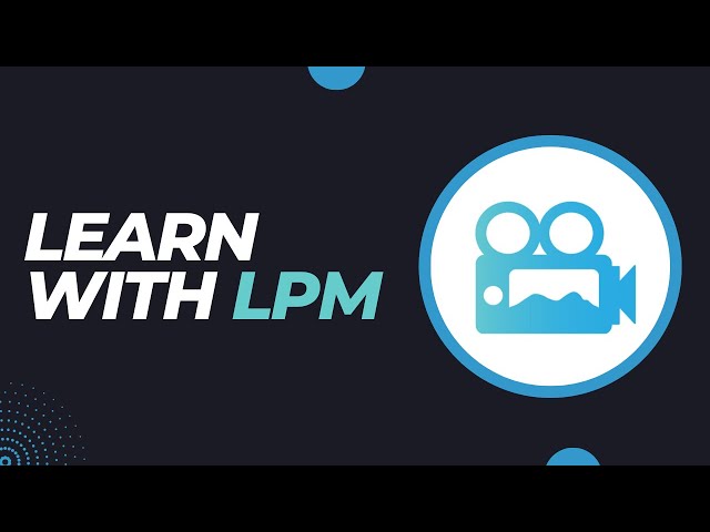A black and white photo featuring the words "learn with lpm