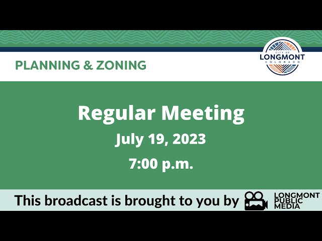 Regular meeting announcement for July 19, 2013