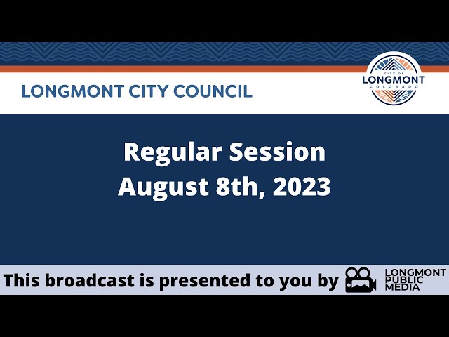 A sign displaying "Regular Session August 8th, 202" for the upcoming meeting