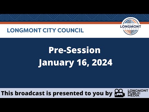 A blue and white sign with the words pre-session January 16, 202