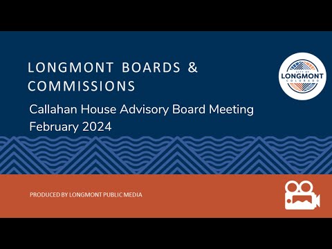 A blue and orange banner displaying the words "Longmont Boards & Commissions" for official use